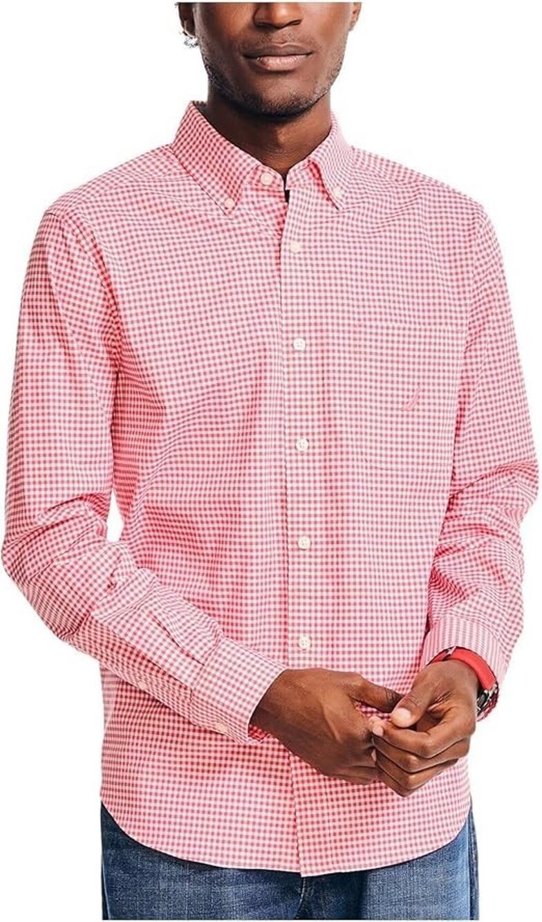 Nautica Mens Stretch Button up Shirt - Large